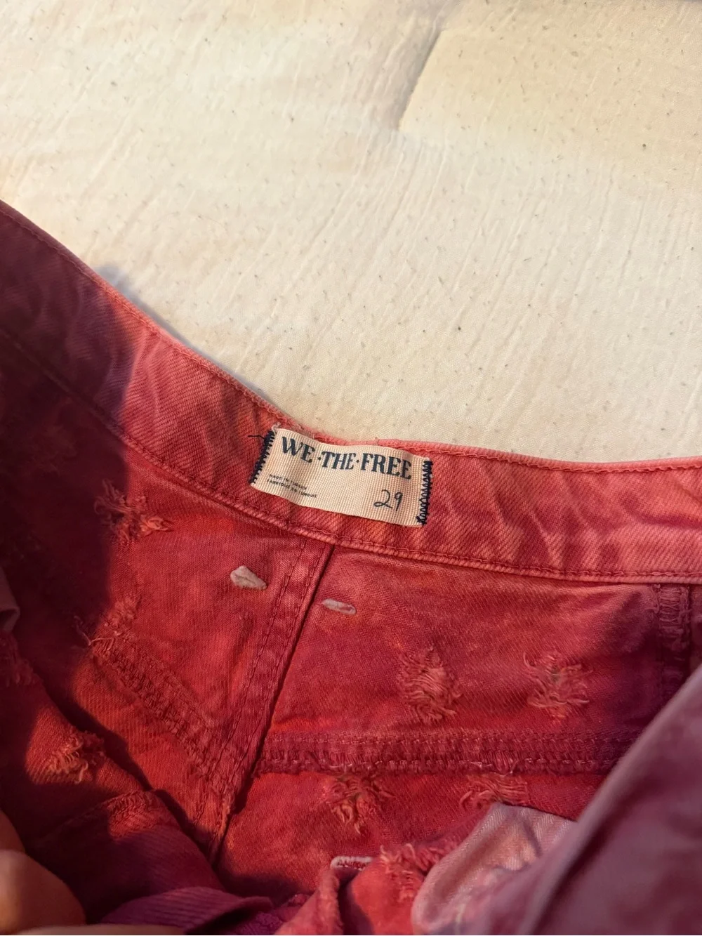 Free People Faded Distressed Denim Shorts